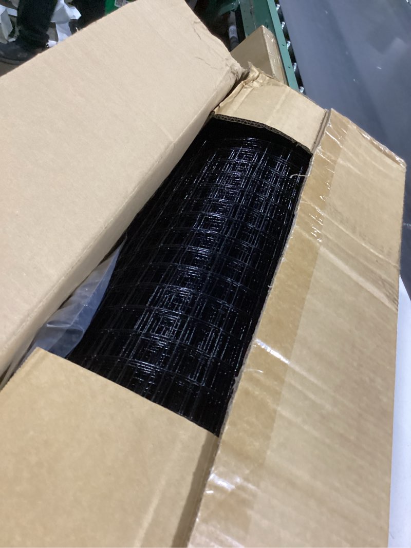 Tongmo 24" x 100' Black Hardware Cloth, 1inch Mesh Chicken Wire Fence, 19 Gauge Vinyl Coated Wire an