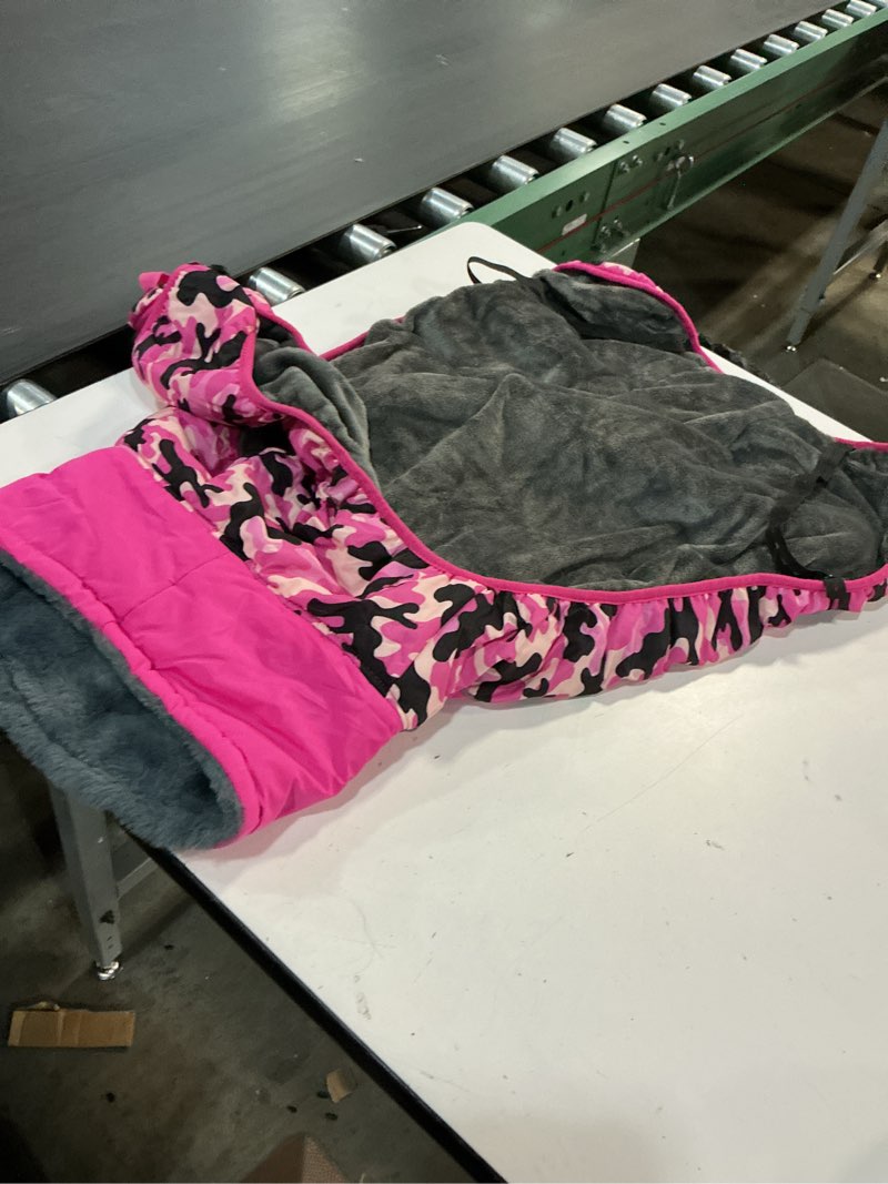 Condition photo showing As Is for IECOii Extra Warm Dog Coat - Reflective Adjustable Jacket with Buckle & Fleece Turtleneck for Small to Extra Large Dogs XX-Large(Chest:29.9-35.4 in) Pink Camo