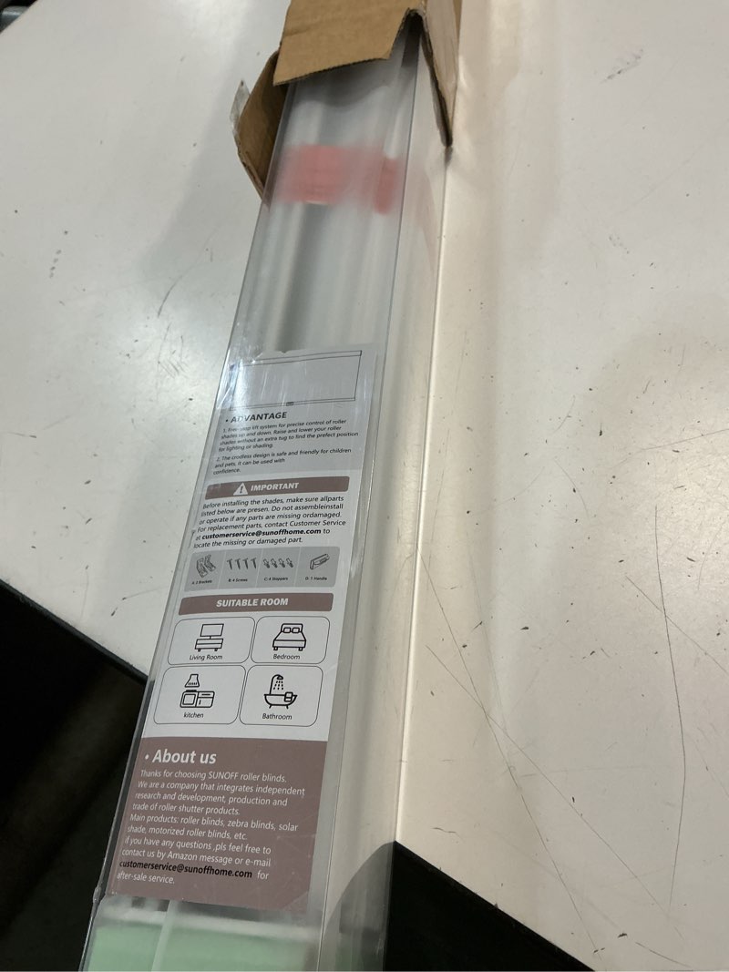Condition photo showing Good Condition for cordless blackout roller shades blinds for windows free-stop,pull down room darkening with valance,thermal insulated woven fabric window door blinds for home,office,white 26" w x 72" l 26"w x 72"h white