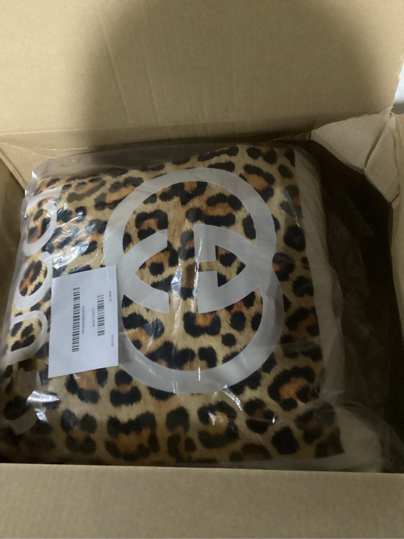 Condition photo showing As Is for Stupell Industries Leopard Pattern Fashion Design by Madeline Blake Throw Pillow