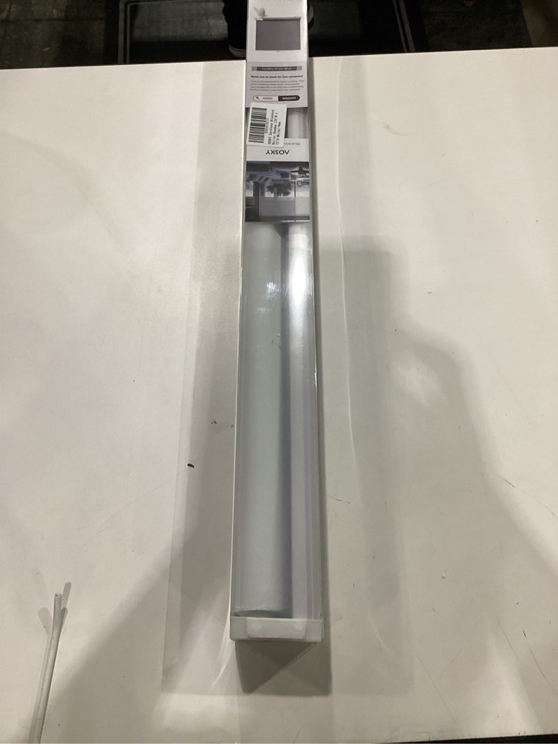 Condition photo showing New/Like New for aosky cordless roller shades blackout blinds for windows room darkening rolled up shades with spring system, uv protection window shades door blinds for home and office (26" w x 72" h,white) 26"w x 72"h white