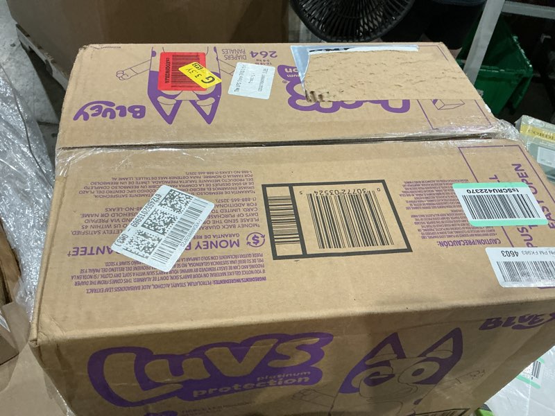 Condition photo showing New/Like New for luvs size 2 baby diapers, platinum protection bluey diapers for day & night, size 2, 264 count (packaging may vary) size 2 264