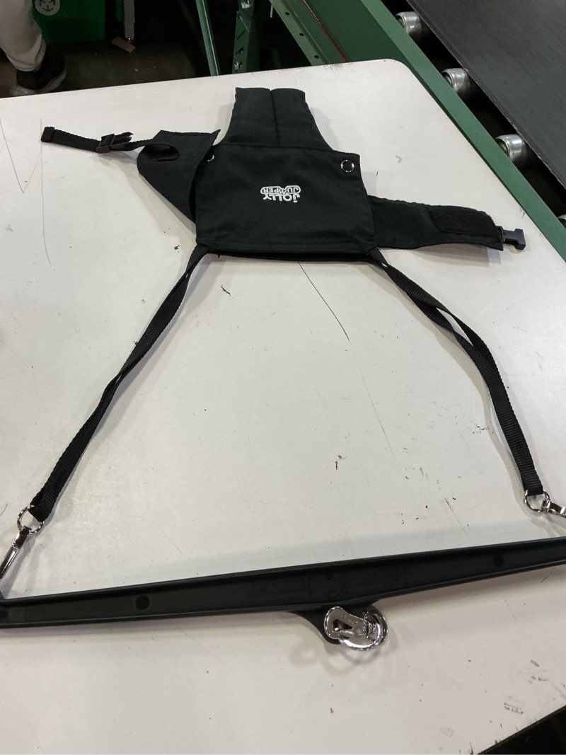Condition photo showing As Is for jolly jumper classic (black) with stand - original baby jumper, black saddle