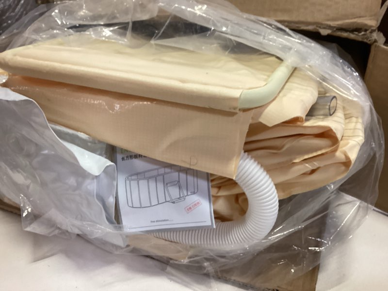 Condition photo showing As Is for jessie 47" Portable Tub for Adults with Lid, Foldable Bathtub, Hot & Cold Plunge Tub Ice Bath Tub fo Home Indoor & Outdoor Showers L(47.2''L×33.9''W×19.7''H) Beige with Lid