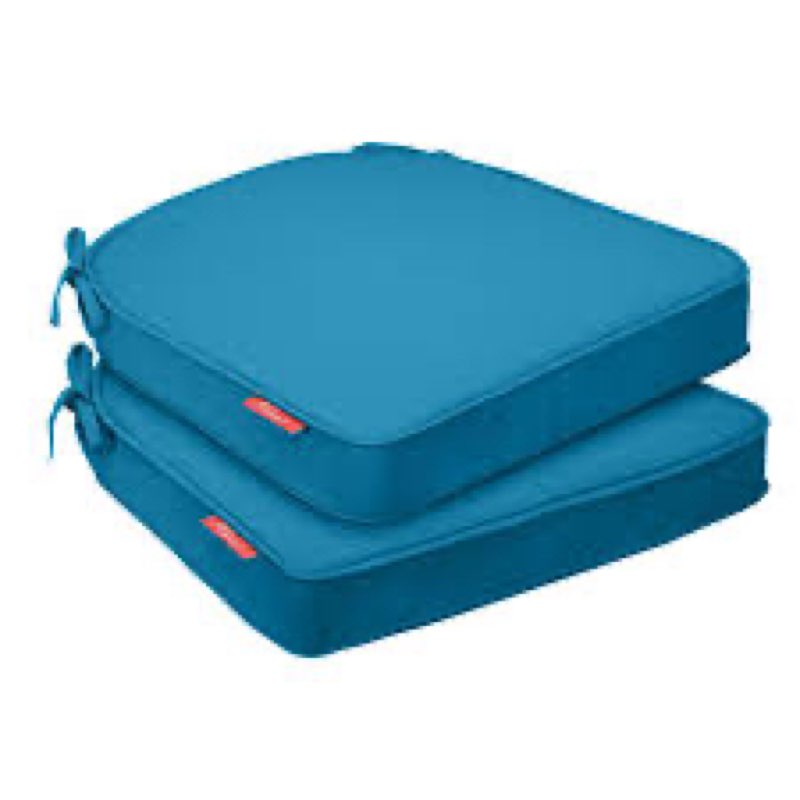 pcinfuns outdoor chair cushions 17\"x16\"x3\" set of 2,memory foam seat cushion for patio furniture with ties,removable cover hidden zipper round corner for yard garden,19 x 19 inch(2 pack)