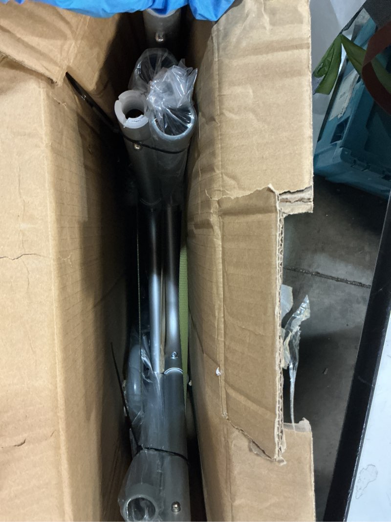 Condition photo showing New/Like New for drive medical two-button folding walker with wheels - lightweight rolling mobility support - adjustable height - dual push-button operation - 5 inch front wheels - durable aluminum - silver 2-button walker