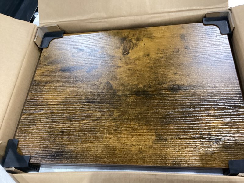 Condition photo showing Good Condition for Furologee TV Stand for TVs up to 55 Inch, Entertainment Center with Open Storage Shelves, Media Console Table with Soundbar Shelf for Living Room, Bedroom, Rustic Brown Rustic Brown 47 Inch