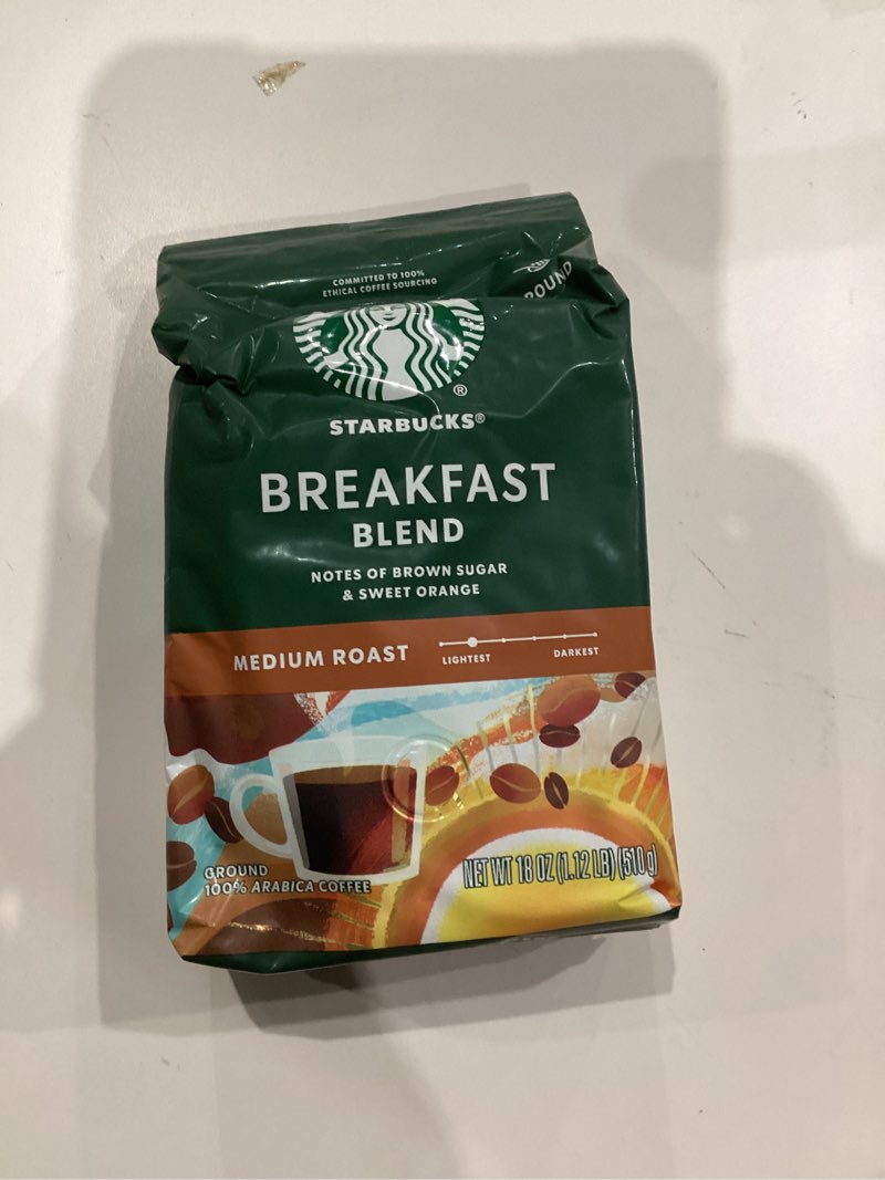 Condition photo showing New/Like New for Starbucks Ground Coffee, Medium Roast Coffee, Breakfast Blend, 100% Arabica, 1 bag (18 oz) Breakfast 18 Ounce (Pack of 1)