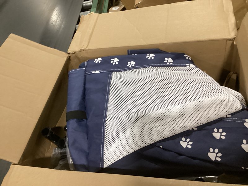 Condition photo showing As Is for Puppy Playpen, 43.3x43.3 Inch Large Dog Play Pen for Small Pets Cats with Zipper Gate Dog Fence, Thickened Oxford Fabric Dog Playpen Indoor & Outdoor