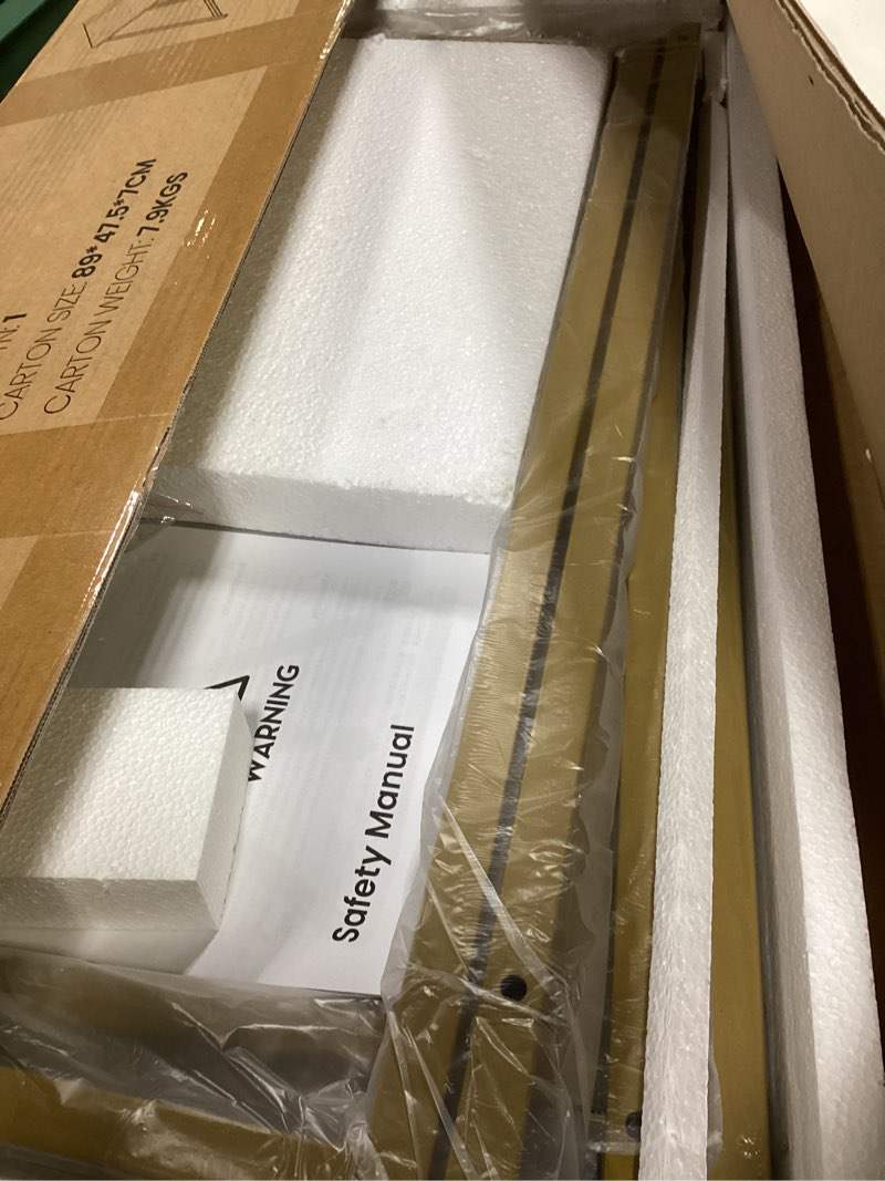 Condition photo showing Good Condition for WOHOMO White Faux Marble Folding Desk, 31.5" Small Desk for Small Spaces with Gold Legs, Easy Assemble Foldable Computer Desk, Mini Portable Working Table for Home Office, White and Gold Small Size:31.5 x 15.7 White and Gold