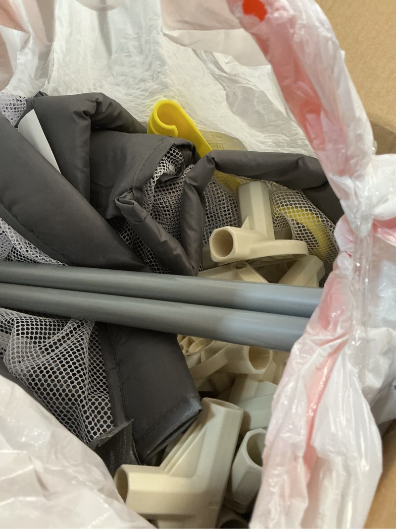 Condition photo showing As Is for Dripex Baby Playpen, 47×47 Inch Small Playpen for Babies, Enhanced Safety Baby Play Yard for Indoor & Outdoor, Infant Play Pen with Soft Breathable Visible Mesh, Anti-Fall Design & Easy Setup, Grey Anchor Grey 47"×47"