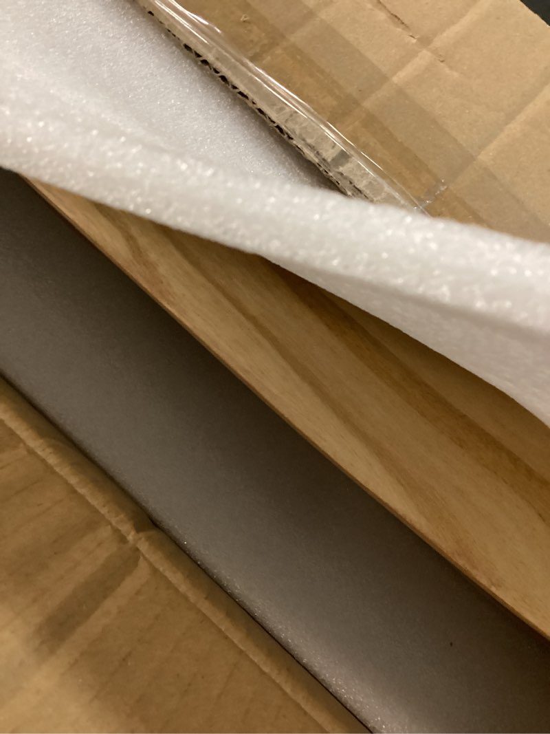 Condition photo showing As Is for 52inch ceiling fan with lights,wood low profile ceiling fans with remote control,dimmable light,3 cct,6 speeds,noiseless dc motor,ceiling fan for bedroom,living room,office,indoor,natural wood grain flush+natural wood+gold body
