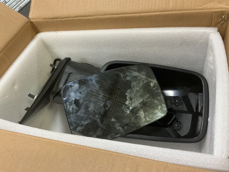 Condition photo showing As Is for Dasbecan Driver Side Mirror Compatible with 2014-2018 Ram 1500, 2019-2022 1500 Classic Left Mirror w/Power Heated Glass, Manual Folding, Temp Sensor Replaces 68462819AA L-6Pins