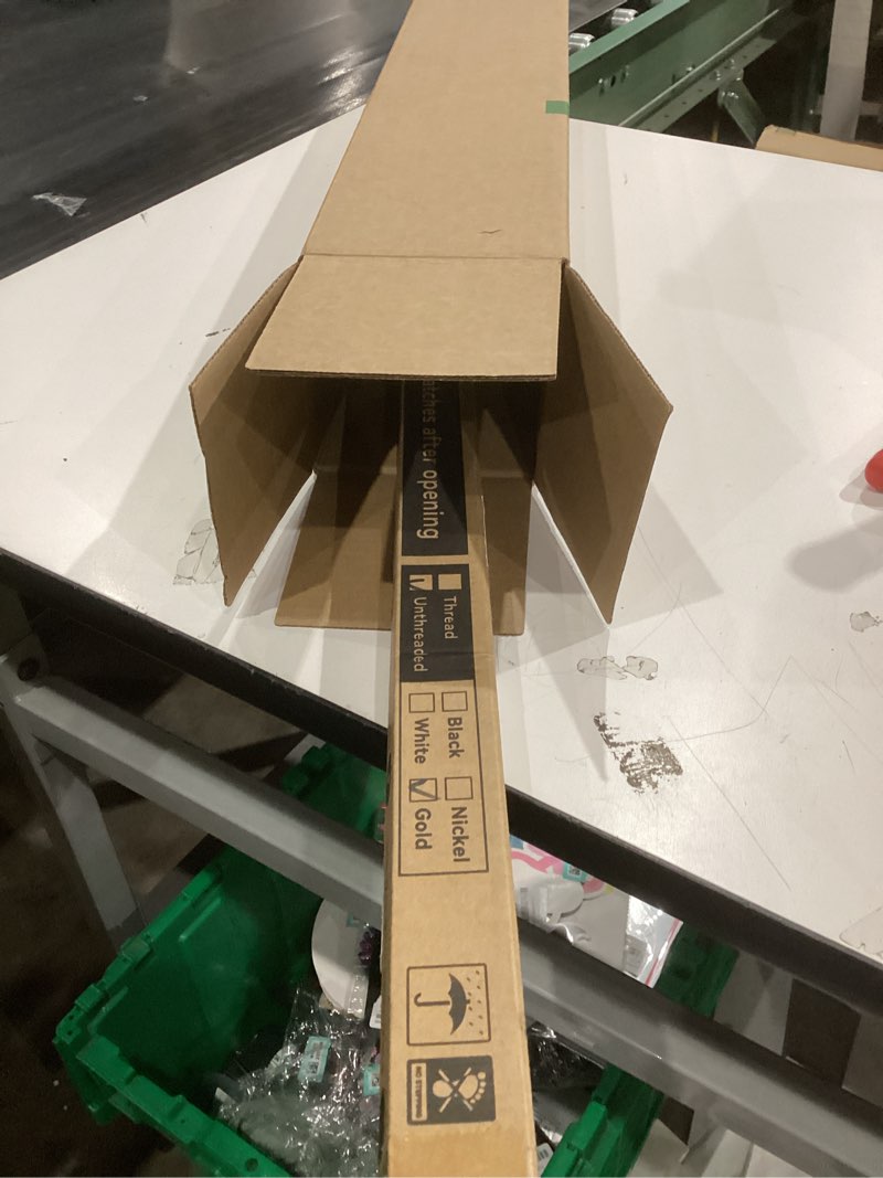 Condition photo showing New/Like New for 24 inch Ceiling Fan Downrod with Extension Cord, 2 FT Gold Downrod for Ceiling Fan, 1 inch Outside Diameter, Boom Suitable for a Wide Range of Fans (Gold, Not Threaded) gold 24 inch