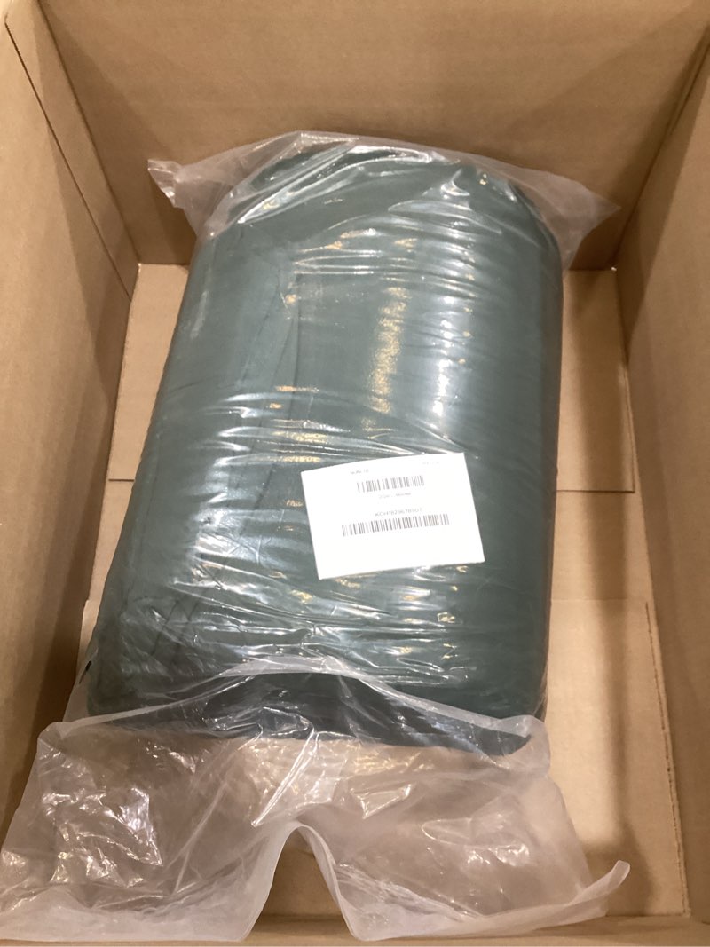 Condition photo showing As Is for geniospin king size comforter set- 7 piece dark green textured king bedding set, soft solid bed in a bag for all season, king comforter set with sheets(dark green,102''x90'') dark green king (102"x90")