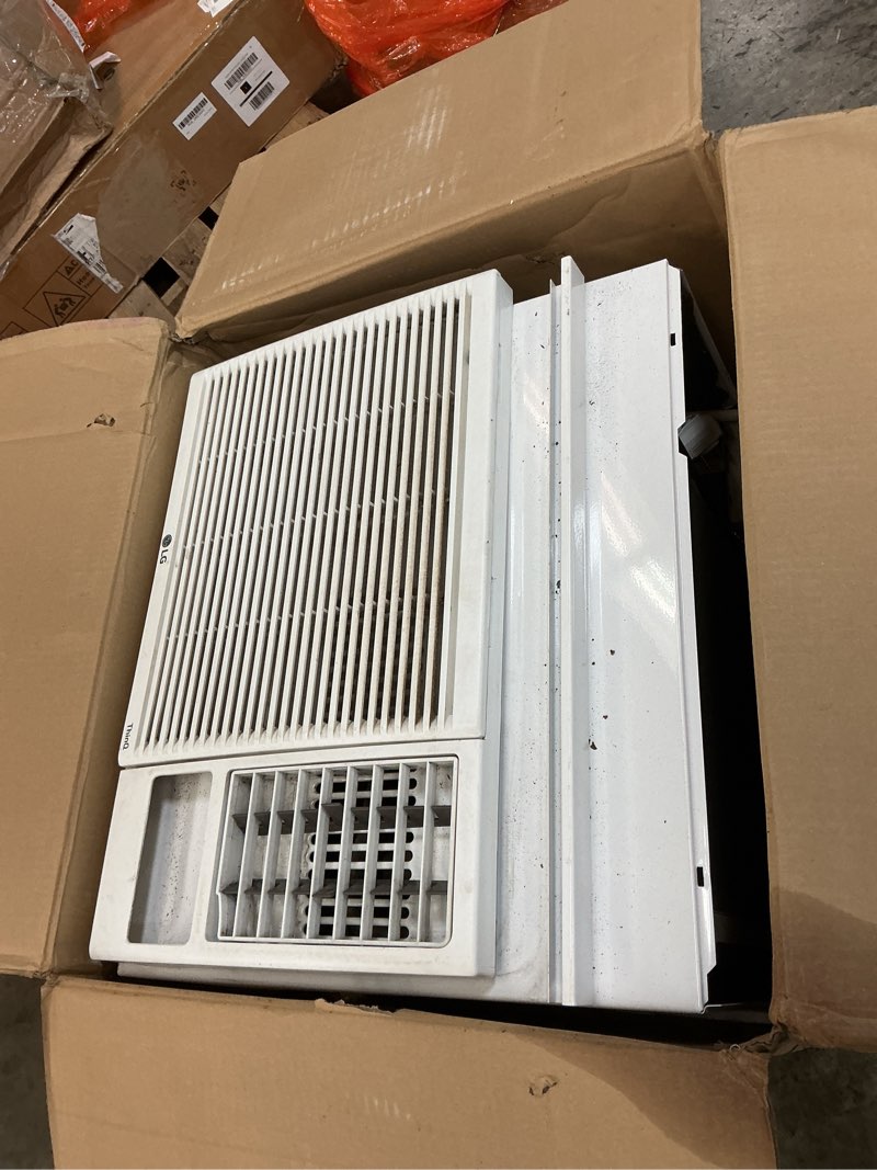 Condition photo showing As Is for LG LW1223HR 12200 BTU Window Air Conditioner with 570 Square Feet Coverage, Quiet Operation, and LED Display (White)