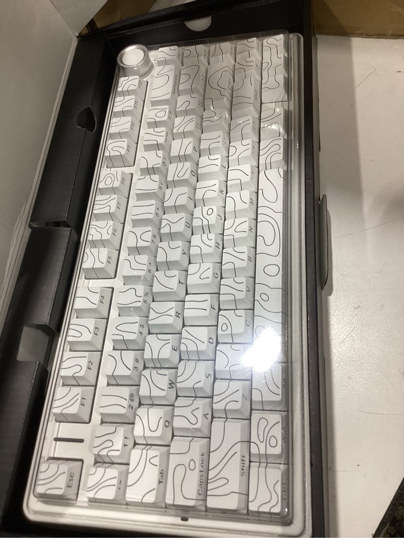 Condition photo showing Good Condition for aula f75 pro wireless mechanical keyboard with knob,75% hot swappable custom gaming keyboards,rgb backlit,pre-lubed switches,side printed pbt keycaps creamy sounding computer keyboard, line white f75 pro-line white