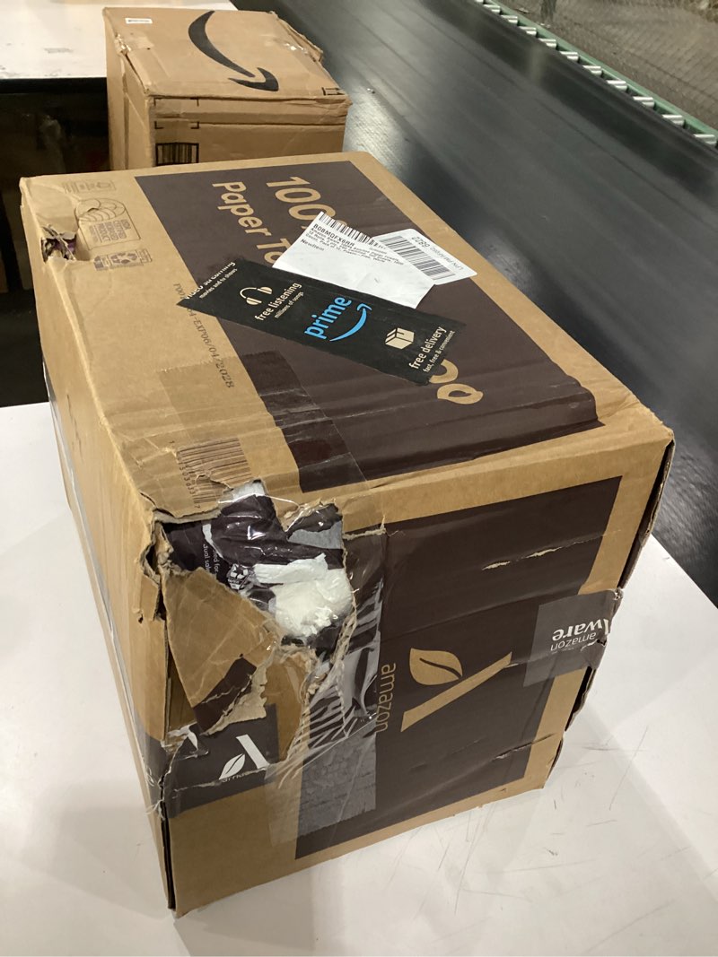 Condition photo showing As Is for Amazon Aware 100% Bamboo Paper Towels, 12 Rolls, 2 ply, FSC Certified, 150 Sheets, 1800 Count, Pack of 12, Plastic-Free, White 1800 Count (Pack of 1)