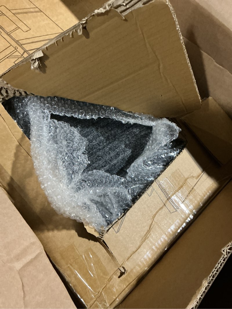 Condition photo showing As Is for Easyego Foldable Dog Ramp for Bed, 74" Wood Pet Ramp with Side Rails and High Traction Carpet, 22° Gentle Long Slope, Top Landing Platform, Supports up to 200 LBS for Senior Dogs - Vintage Walnut