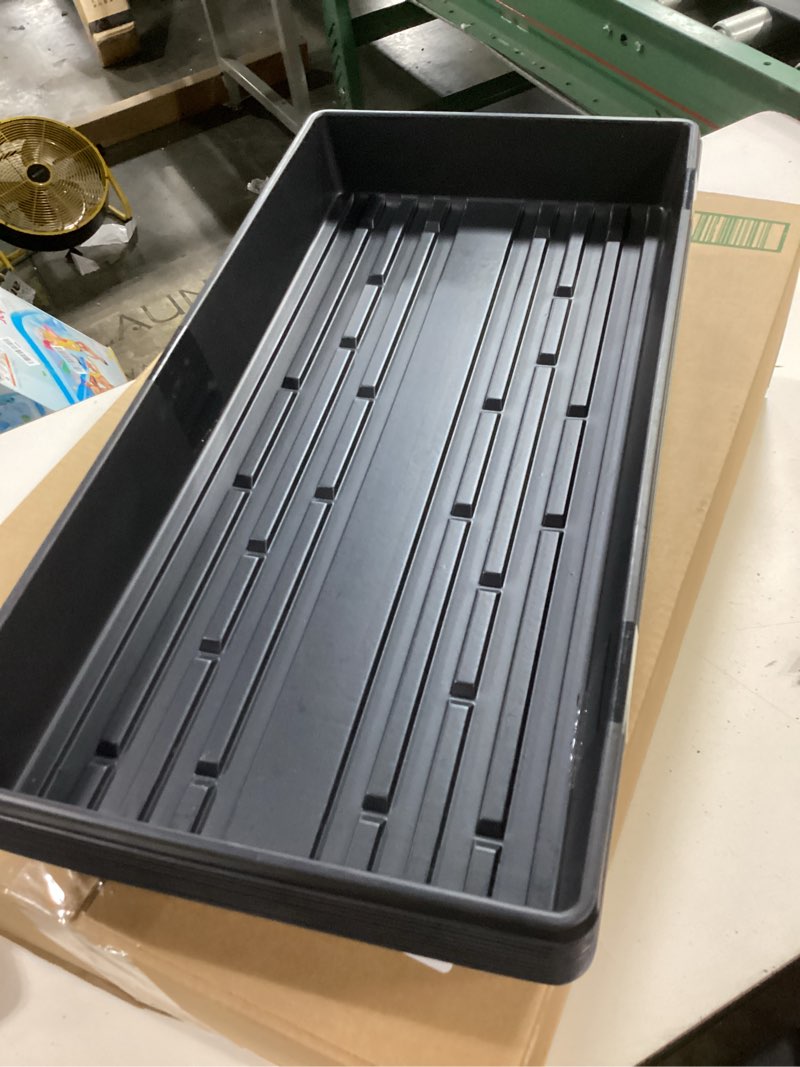 Condition photo showing New/Like New for 10 plant growing trays (no drain holes) - 20" x 10" - perfect garden seed starter grow trays: for seedlings, indoor gardening, growing microgreens, wheatgrass & more - soil or hydroponic black no drain holes