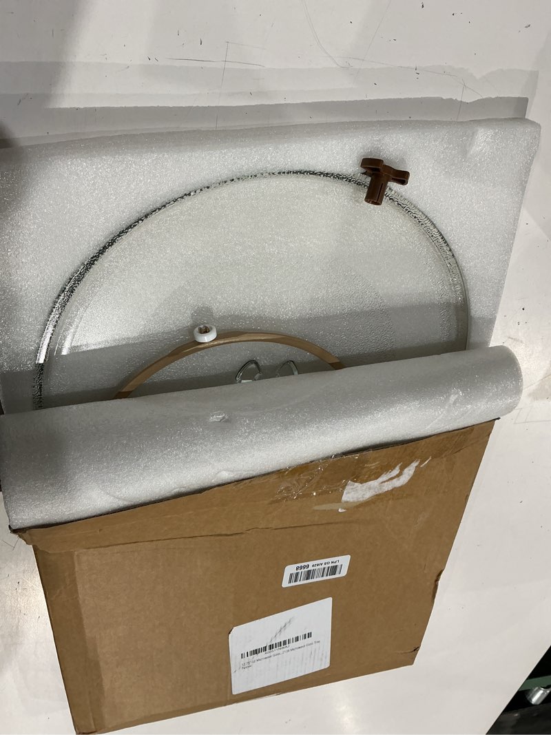 Condition photo showing Good Condition for 12.75" ge microwave glass plate for gcst11n1wss, wb49x10129, wb49x10074 + roller ring + coupler kit, compatible lg 3390w1a027a, kenmore 1b71961h, whirlpool wp8172138, ge wb49x10129 glass turntable
