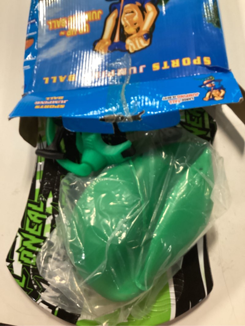 Condition photo showing New/Like New for pogo ball with handle, pogo stick pogo jumper for kids ages 6 & up and adults, great gifts for boys and girls, with pump and strong grip deck green1