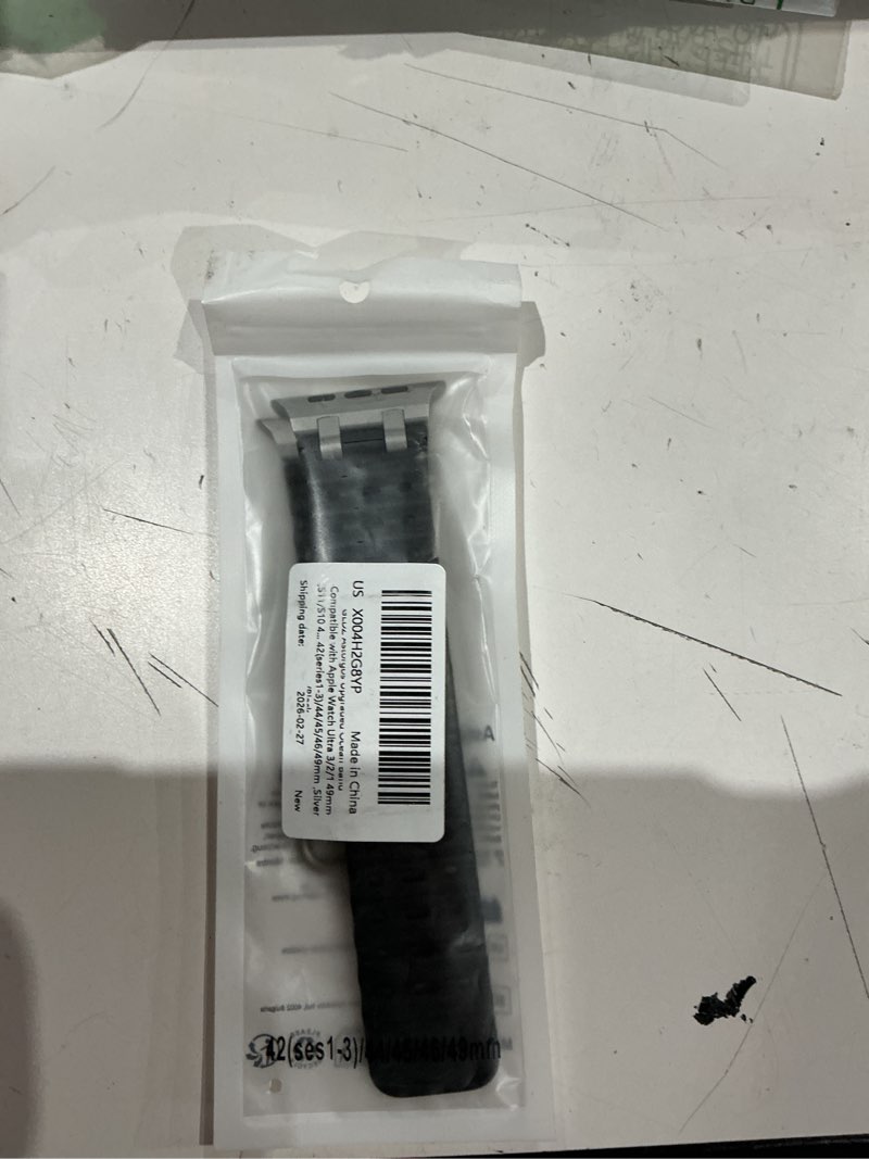 Condition photo showing Good Condition for upgraded ocean band compatible with apple watch ultra 3/2/1 49mm, s11/s10 46mm, 9/8/7 45mm, se3/se2/se/6/5/4 44mm, 3/2/1 42mm, metal connector breathable sport watch strap for men women a-silver/black regular
