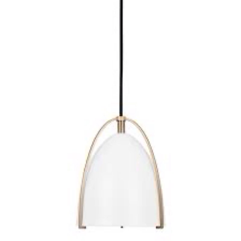 1 - Light Single Dome Pendant Shade Color: White