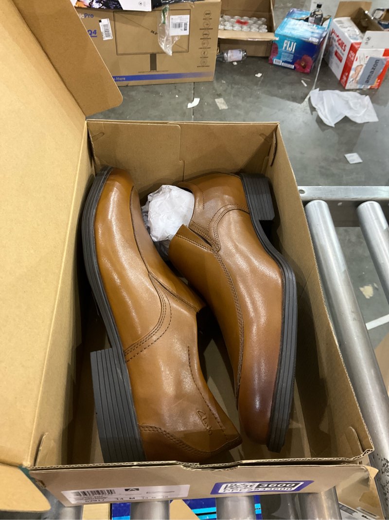 clarks men's whiddon plain loafer, dark tan leather, 14