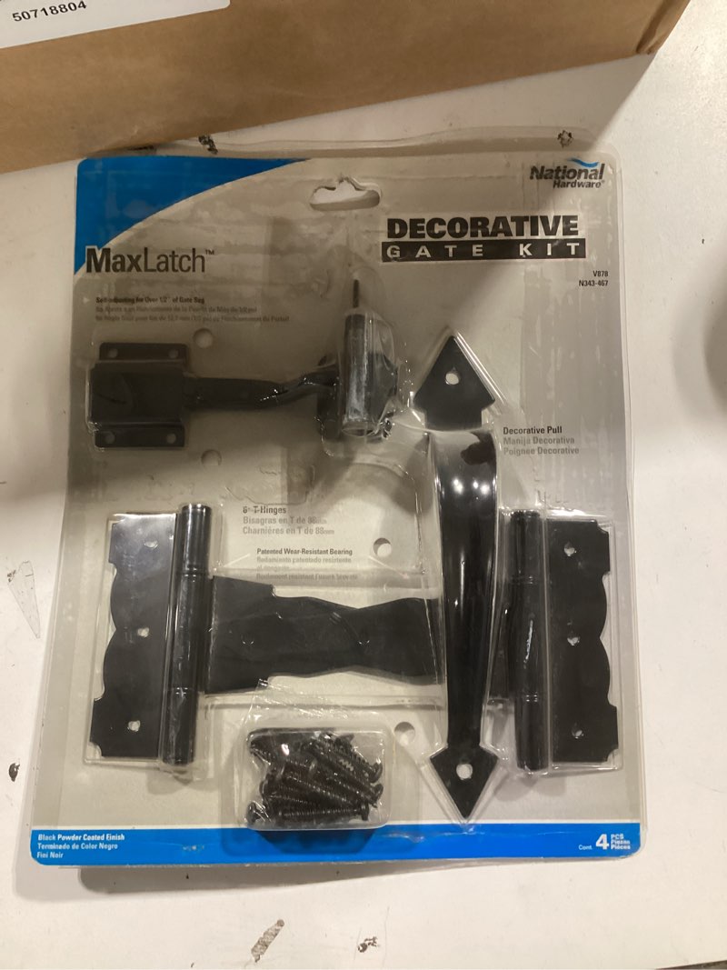 Condition photo showing Good Condition for national hardware black steel gate hardware kit 1 pk