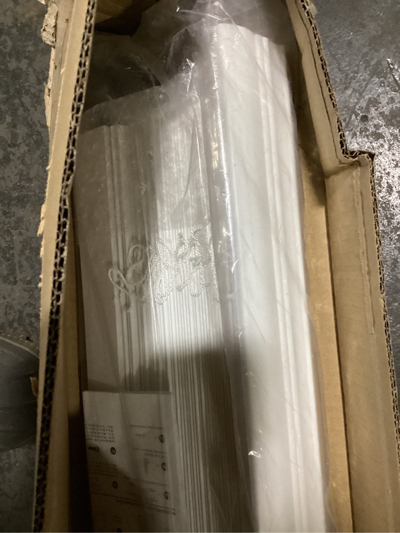 Condition photo showing Good Condition for DEZ FURNISHINGS Cordless 2" Signature Faux Wood Blind, 70.5" W x 60" H, Embossed White Embossed White 70.5"W x 60"H