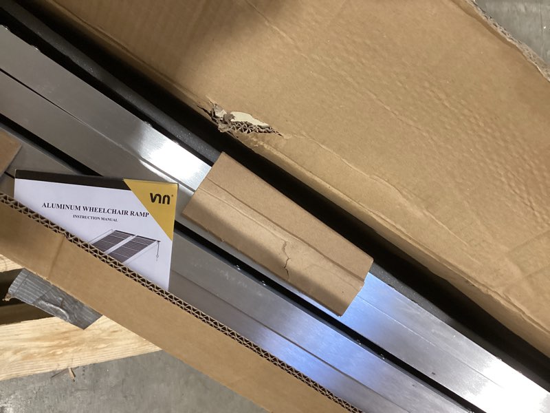 Condition photo showing Good Condition for VNN Portable Wheelchair Ramp 7FT, Seamless Non-Slip Aluminum Ramps for Wheelchairs for Home, Handicap Wheelchair Ramps for Home Steps, Aluminum Loading Dock Plates, Doorways Aluminum 7FT (Usable height 7-21 inch)