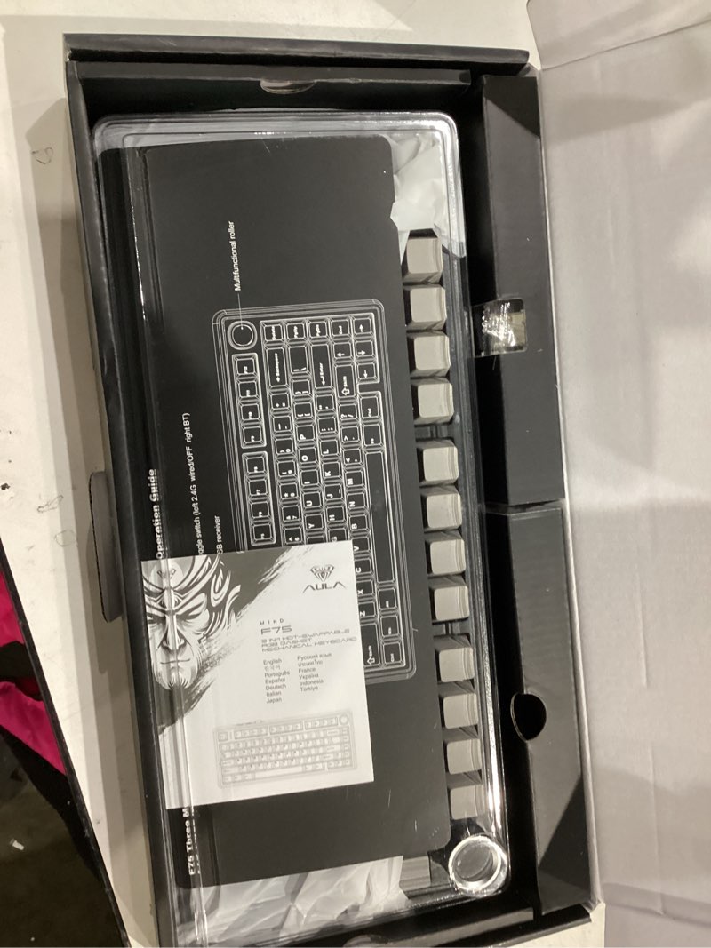 Condition photo showing Good Condition for AULA F75 Pro Wireless Mechanical Keyboard,75% Hot Swappable Custom Keyboard with Knob,RGB Backlit,Pre-lubed Reaper Switches,Side Printed PBT Keycaps,2.4GHz/USB-C/BT5.0 Mechanical Gaming Keyboards F75 Pro-Black