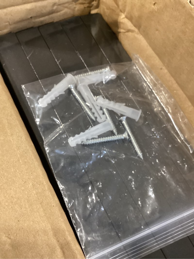 Condition photo showing As Is for gomaize front loading black picture frame set of 5,display pictures 5x7 with mat or 8x10 without mat,wall and table mounting