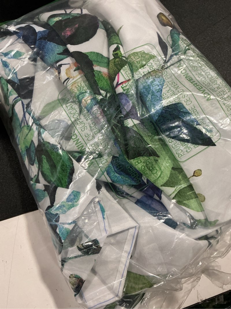 Condition photo showing Good Condition for shower window curtain, watercolor green and blue eucalyptus small short waterproof bathroom window curtain with hooks, 40x36 inch green&blue 40"w x 36"l (pack of 1)