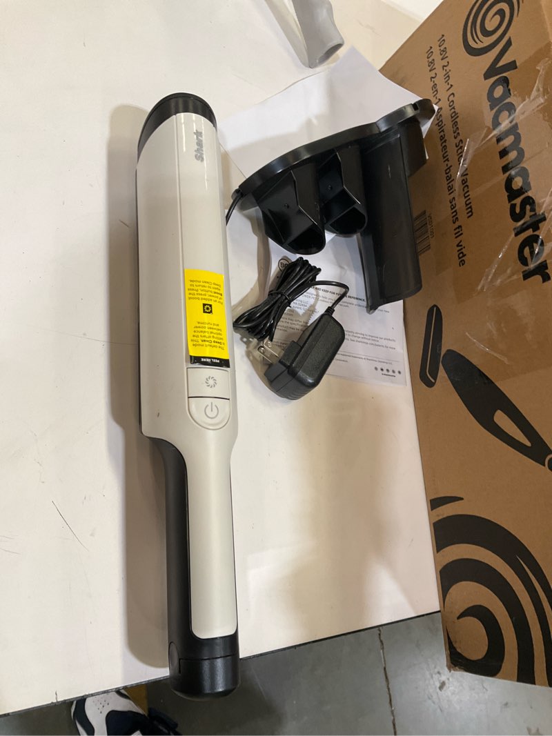 Condition photo showing As Is for shark wandvac power pet cordless hand vac, ultra-lightweight & portable with powerful suction & boost mode, new furfins tool & duster crevice tool, designed for car & pet homes, white, wv410wh