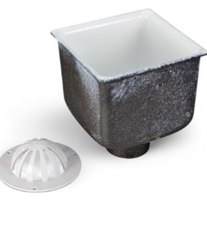 zurn fd2378-nh2 a.r.c. floor sink 6" sump depth, 2" no-hub connection, 8" x 8" 2 inch