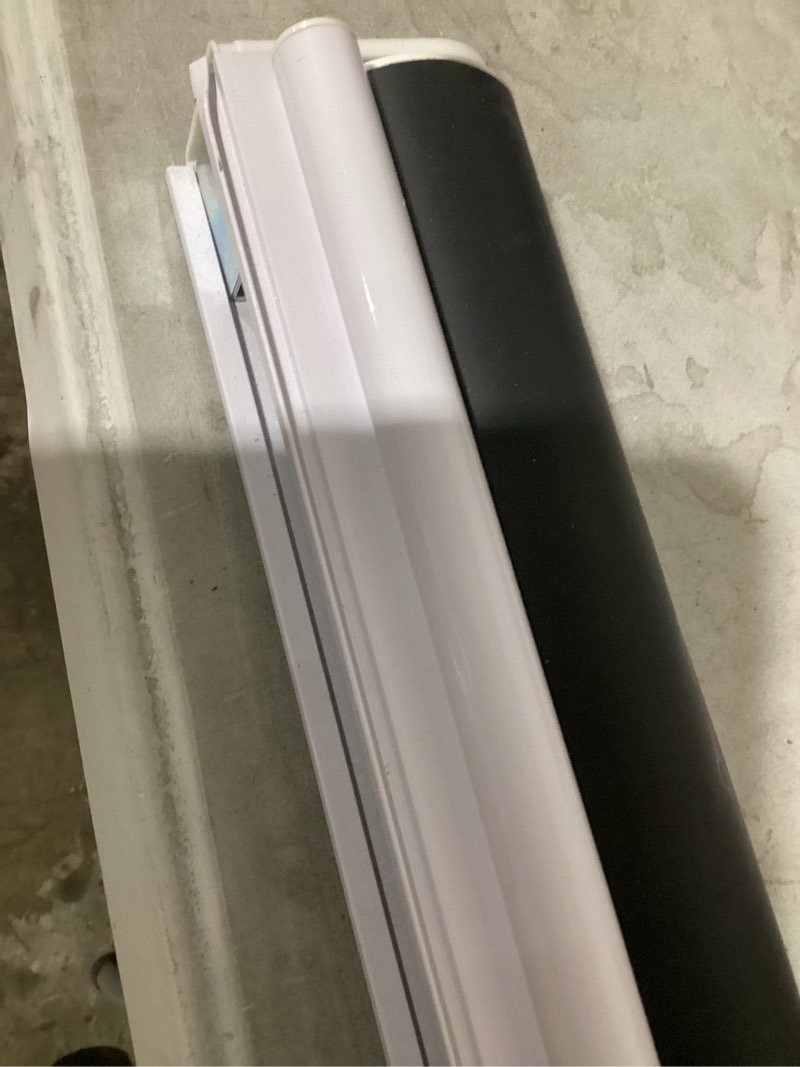 Condition photo showing As Is for chrisdowa cordless blackout roller shades for windows, thermal insulated uv protection pull down shades, total blackout window blinds for home, office, bedroom, door (22" w x 72" h, white) 22"w x 72"h white