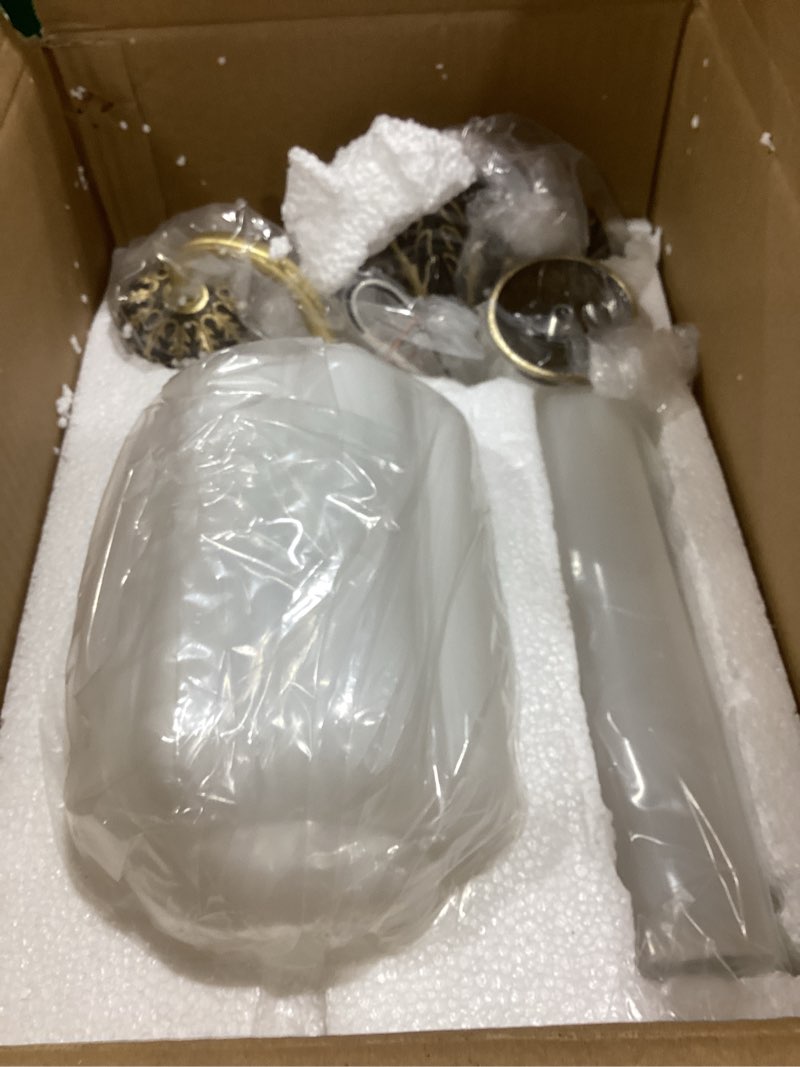 Condition photo showing Good Condition for ckensu vintage milk white glass wall sconce - milk glass shade antique brass indoor wall light for bedroom, living room, and hallway