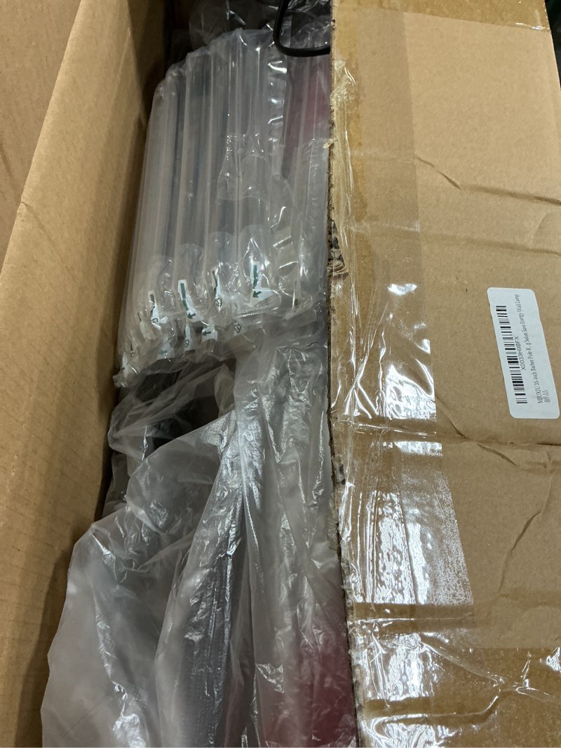 Condition photo showing New/Like New for 35-inch Barber Pole Red White Blue Stripes with LED Light,Traditional Barber Pole Outside Barber Shop Rotating Light Sign Light Box Rainproof Hairdressing Salon Save Energy Wall Lamp