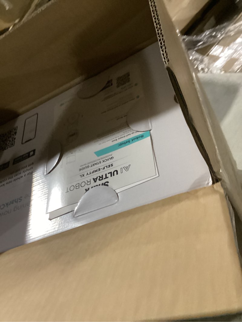 Condition photo showing New/Like New for shark ai ultra voice control robot vacuum with matrix clean navigation, home mapping, 60-day capacity, xl self-empty base for homes with pets, carpet & hard floors, cool grey matrix clean auto empty (60 days)