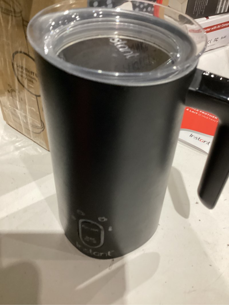 Condition photo showing As Is for instant pot milk frother, 4-in-1 electric milk steamer, 10oz/295ml automatic hot and cold foam maker and milk warmer for latte, cappuccinos, macchiato, from the makers of instant 500w, black pack of 1 milk frother