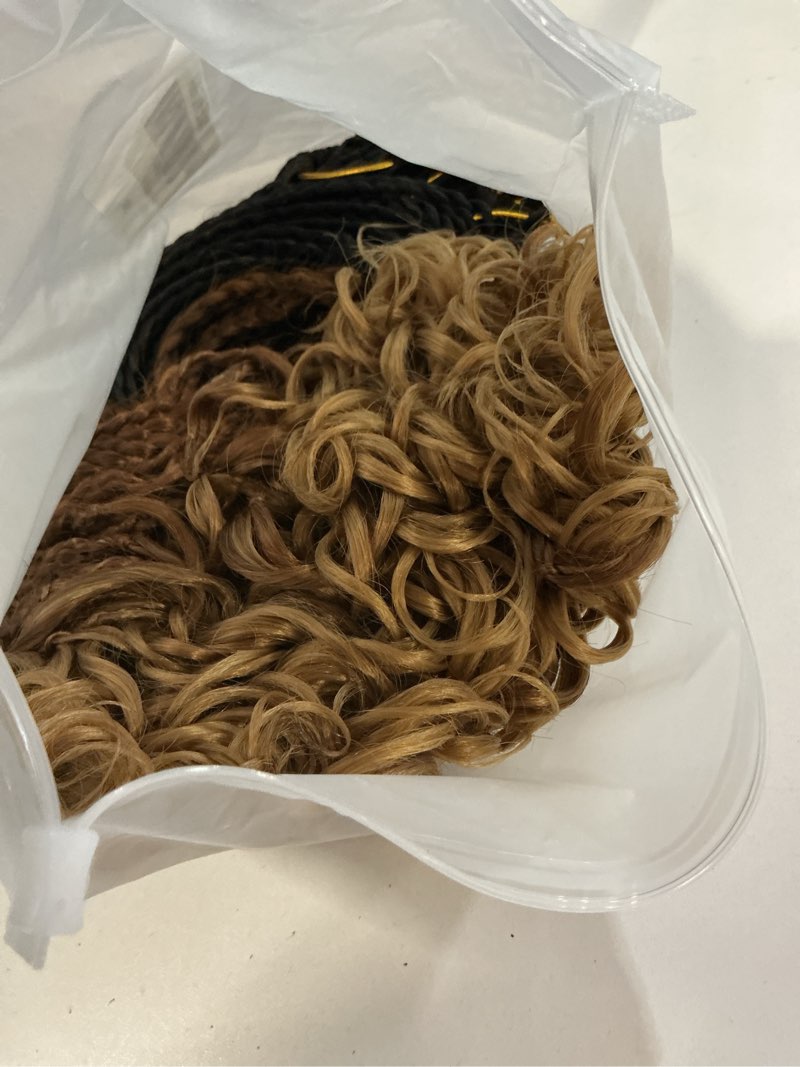 Condition photo showing Good Condition for 7 packs 14 inch boho goddess box braids crochet hair for black women (1b/30/27#, 14 inch (pack of 7)) 14 inch ( pack of 7 ) 1b/30/27#