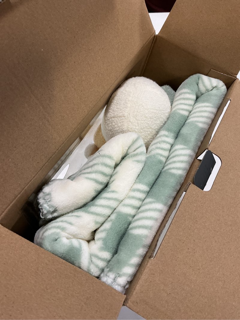 Condition photo showing Good Condition for modern moments by gerber gender neutral plush blanket, security blanket & rattle gift set, 3-piece