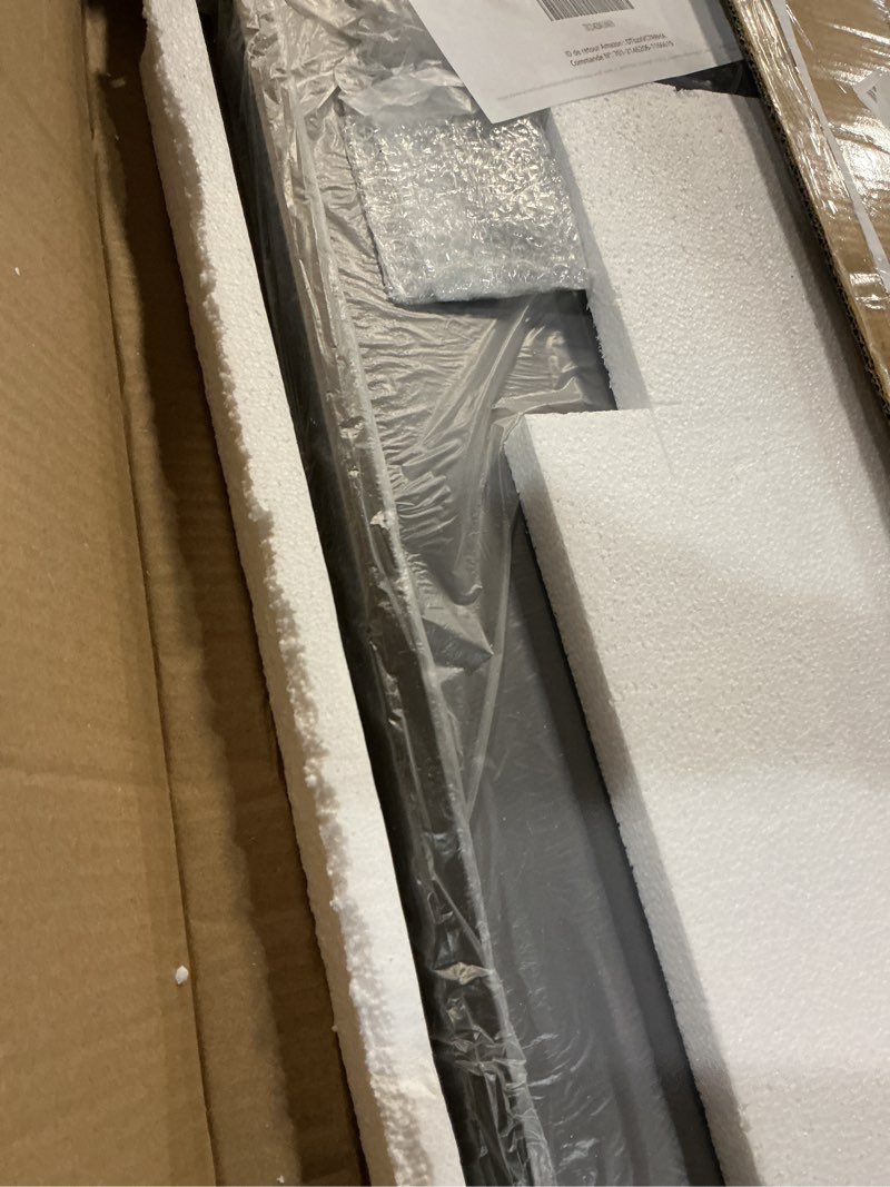 Condition photo showing As Is for WEER 20x30 Inch Bronze Bathroom Mirror for Vanity, Brushed Bronze Metal Frame Mirror for Wall, Rounded Rectangle Bronze Frame Mirror with Tempered Glass, Anti-Rust (Horizontal/Vertical) Bronze 20"L x 30"W