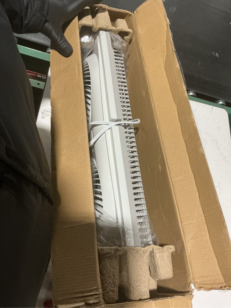 Condition photo showing Good Condition for bionaire window fan with reversible airflow blades – 3-speed settings, programmable thermostat, led display, remote control, fits 24–36" windows, no assembly required white 2 blades electronic control with lcd screen window fan