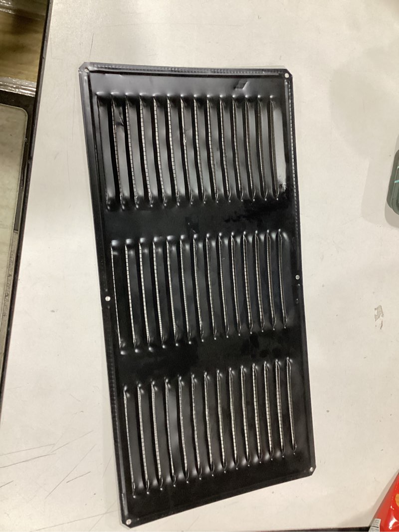 Condition photo showing As Is for metal vent cover black with mesh