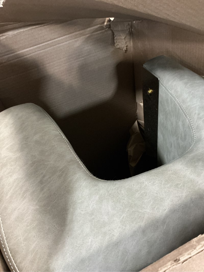 Condition photo showing Good Condition for Ball & Cast Large Leather Entryway Bench Seat with LED Sensor Light,Indoor Upholstered Rest Ottoman Chiar W/Minimalist Design,Shoe Changing Foot Stool for Living Room Bedroom Hallway Window,Gray