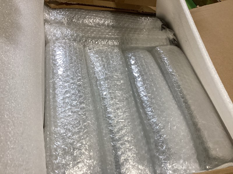 Condition photo showing Good Condition for hushee 15 pcs clear glass olive oil dispenser bottles sets include 8oz glass bottle with spout oil vinegar cruet container for kitchen stainless steel funnel black labels with white pen(silver) 8oz silver 15