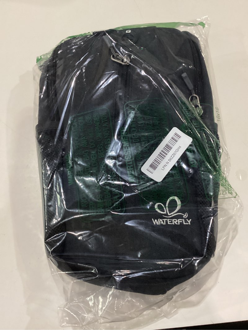 WATERFLY Crossbody Sling Backpack Sling Bag Travel Hiking Chest Bag Daypack (Black)